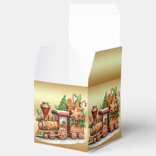Gingerbread Train Holiday Gift Box Bedankdoosjes (Geopend)