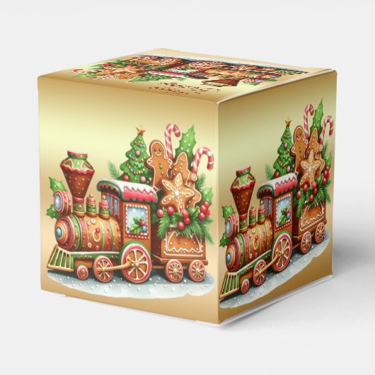 Gingerbread Train Holiday Gift Box Bedankdoosjes (Achterkant)