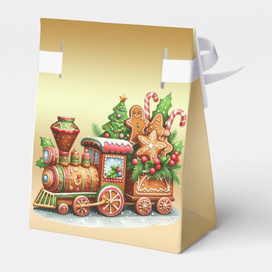Gingerbread Train Holiday Gift Box Bedankdoosjes (Achterkant)