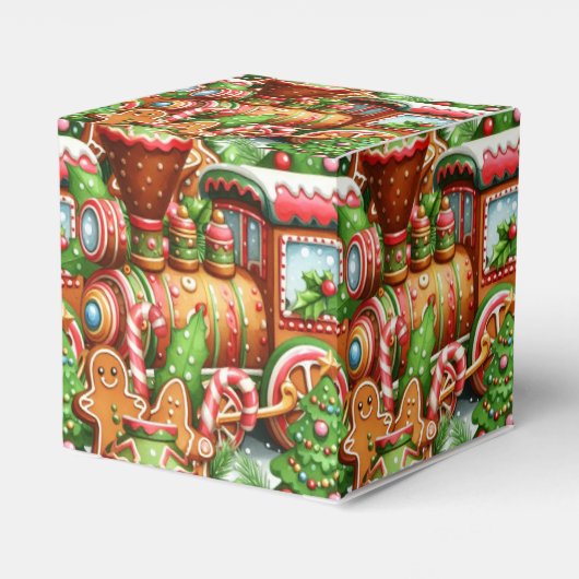 Gingerbread Train Holiday Gift Box Bedankdoosjes (Achterkant)