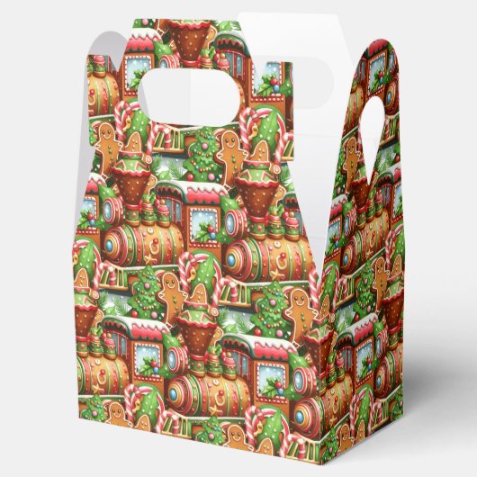 Gingerbread Train Holiday Gift Box Bedankdoosjes (Geopend)