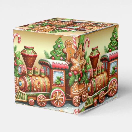 Gingerbread Train Holiday Gift Box Bedankdoosjes (Voorkant Zijde)