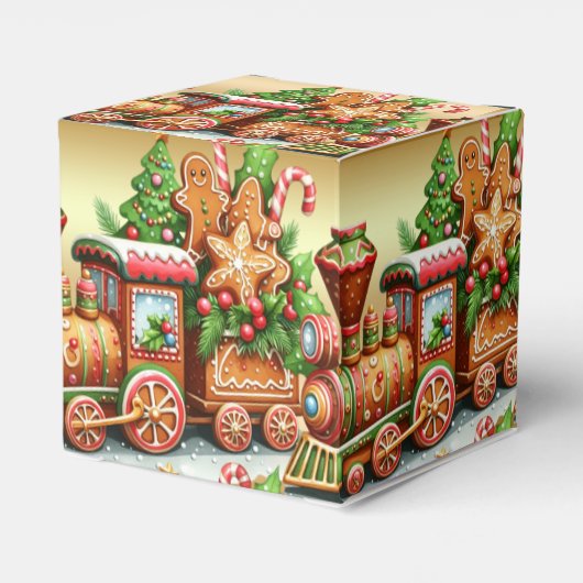 Gingerbread Train Holiday Gift Box Bedankdoosjes (Achterkant)