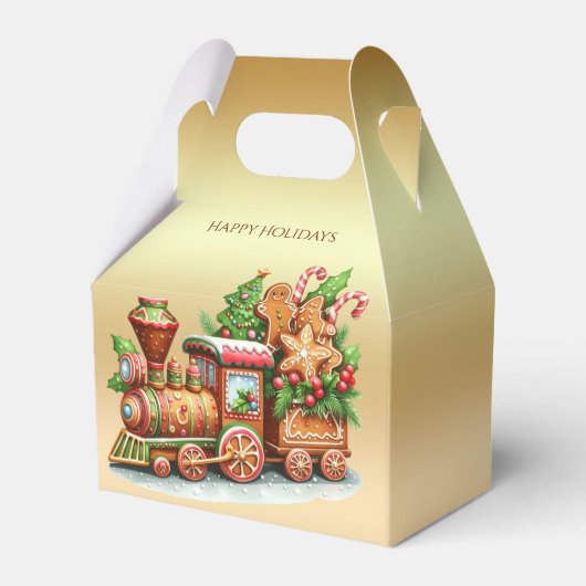 Gingerbread Train Holiday Gift Box Bedankdoosjes (Achterkant)