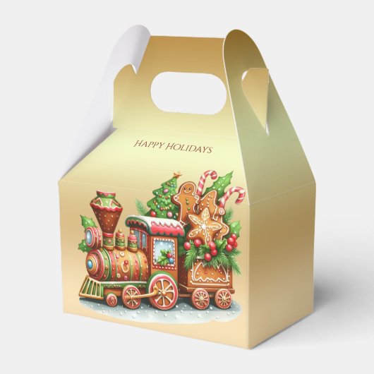 Gingerbread Train Holiday Gift Box Bedankdoosjes (Voorkant Zijde)