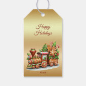 Gingerbread Train Holiday Gift Label Cadeaulabel (Achterkant)