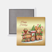 Gingerbread Train Holiday Magnet (Voorkant / Achterkant)