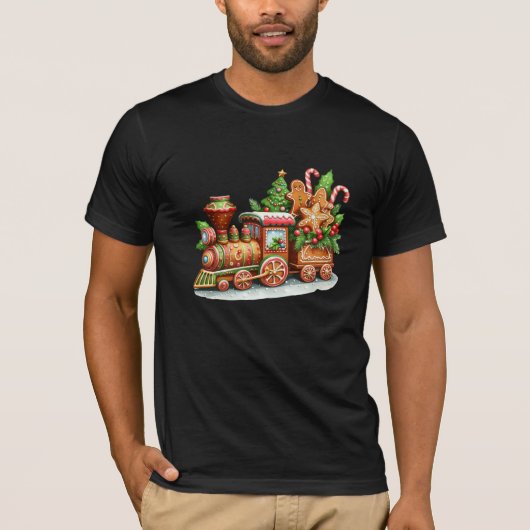 Gingerbread Train Holiday Mannen-shirt T-shirt (Voorkant)
