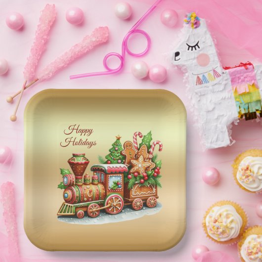 Gingerbread Train Holiday Paper Bord (Feest)