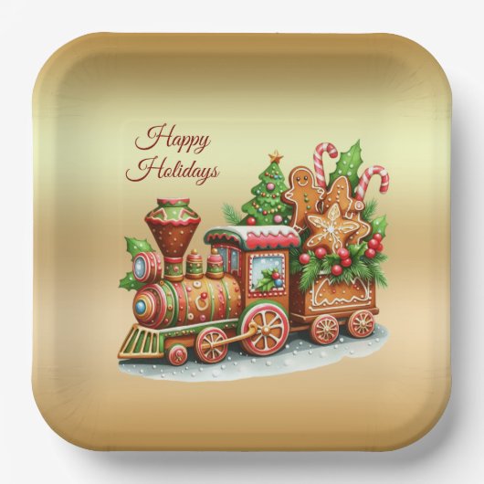 Gingerbread Train Holiday Paper Bord (Voorkant)