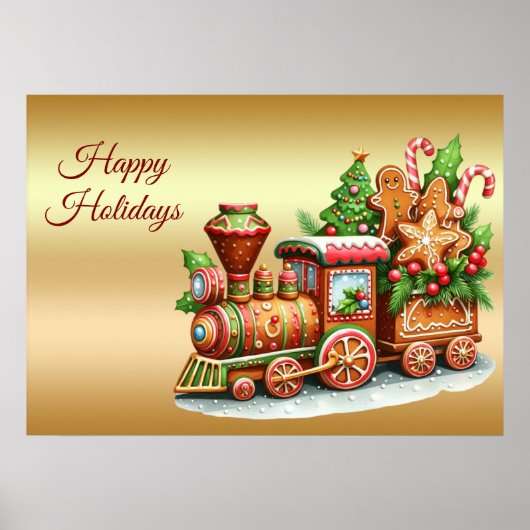 Gingerbread Train Holiday Poster (Voorkant)