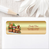Gingerbread Train Holiday Retour Adreslabel Etiket (Insitu)
