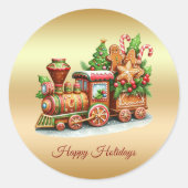Gingerbread Train Holiday Sticker (Voorkant)