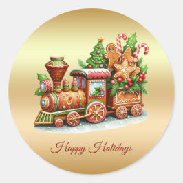 Gingerbread Train Holiday Sticker