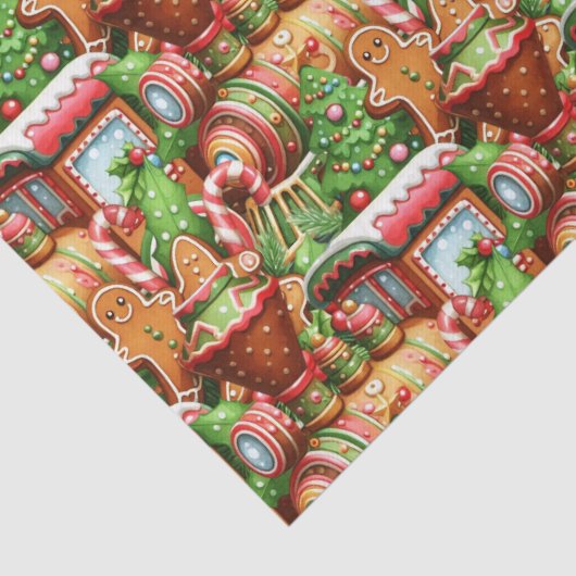 Gingerbread Train Holiday Tissue Paper Tissuepapier (Detail)