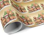 Gingerbread Train Holiday Wrapping Paper Cadeaupapier (Rol Hoek)