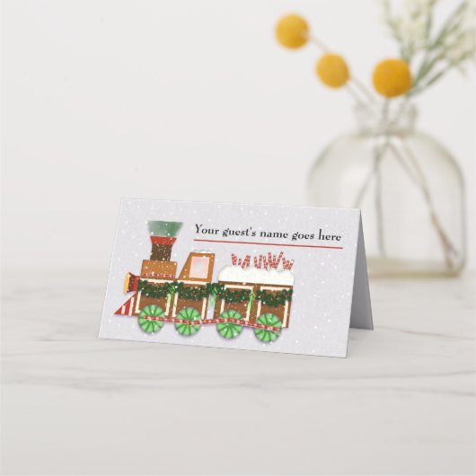 Gingerbread Train kerstfeest Plaatskaartje (Voorkant)