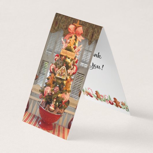 Gingerbread Tree Bedankt Bladwijzer Visitekaartje (Voorkant)