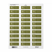 Gingerbread Tree Vakantie Adresetiketten (olijf) Etiket (Full Sheet)