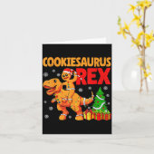 Gingerbread Trex Dinosaur For Christmas Gingerbrea Kaart (Gele Bloem)