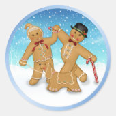 Gingerbread Trio Ronde Sticker (Voorkant)