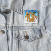 Gingerbread Trio Vierkante Button 5,1 Cm (In situ)