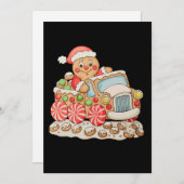 Gingerbread Truck Grappig Kerstbakgezin Feestdagenkaart (Voorkant / Achterkant)