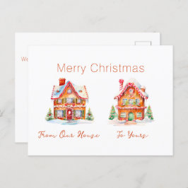 Gingerbread "uit ons huis" kerst Briefkaart