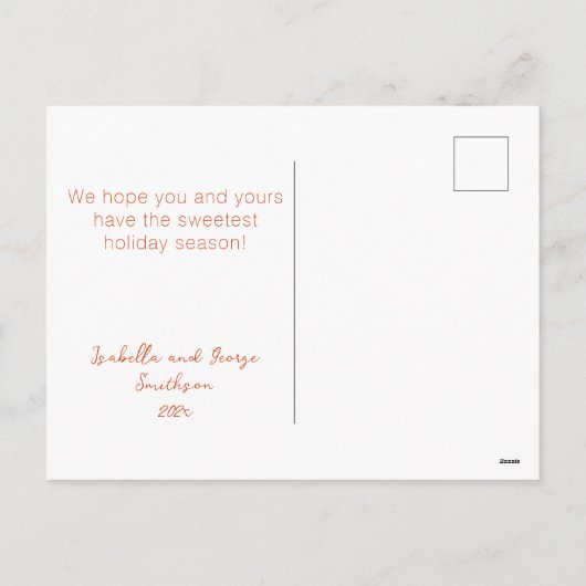 Gingerbread "uit ons huis" kerst Briefkaart (Achterkant)