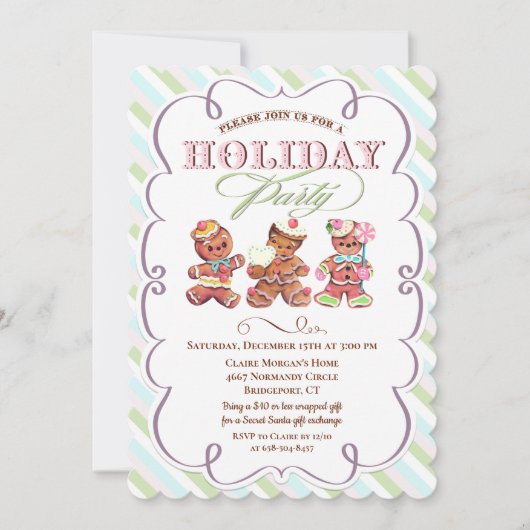  Gingerbread Vakantie Feestuitnodiging Kaart (Voorkant)