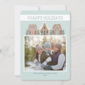 Gingerbread Vakantie Fotokaart voor familie Feestdagenkaart (Voorkant)