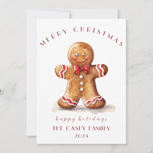 Gingerbread Vakantie Kaart (Voorkant)