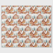 Gingerbread Vakantie Kerstmis Patroon Cadeaupapier (Vlak)