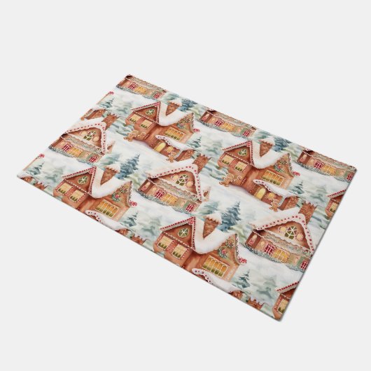 Gingerbread Vakantie Kerstmis Patroon Deurmat (Schuin)