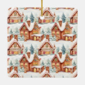 Gingerbread Vakantie Kerstmis Patroon Keramisch Ornament (Achterkant)