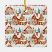 Gingerbread Vakantie Kerstmis Patroon Keramisch Ornament (Voorkant)