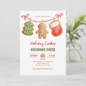 Gingerbread Vakantie Koekjesruil Feest Kaart (Staand voorkant)