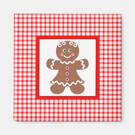 Gingerbread Vakantie Meisje Magneet (Voorkant)