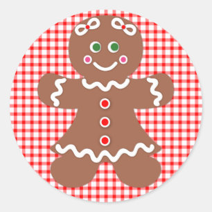 Gingerbread Vakantie Meisje Ronde Sticker