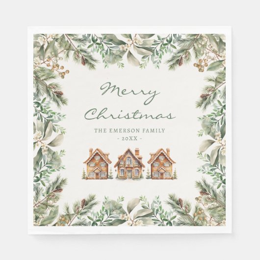 Gingerbread Vakantiepapier servet (Voorkant)