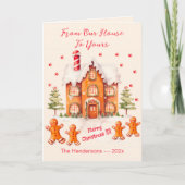 Gingerbread van ons huis Kerst Kaart (Voorkant)