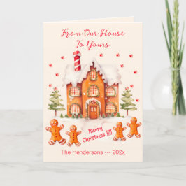 Gingerbread van ons huis Kerst Kaart