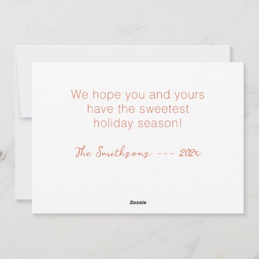 Gingerbread "Van Ons Huis" Kerst Kaart (Achterkant)