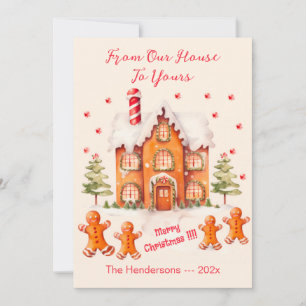 Gingerbread van ons huis Kerst Kaart