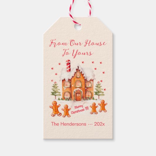 Gingerbread van ons huis Kerstmis Cadeaulabel (Voorkant)