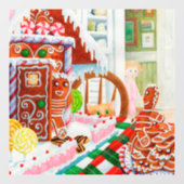 GINGERBREAD VERASSING Vierkant Raam Sticker Decal (Vel)