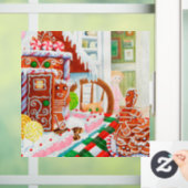 GINGERBREAD VERASSING Vierkant Raam Sticker Decal (Huis)
