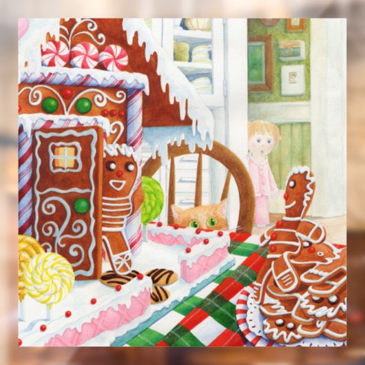GINGERBREAD VERASSING Vierkant Raam Sticker Decal (Vel 2)