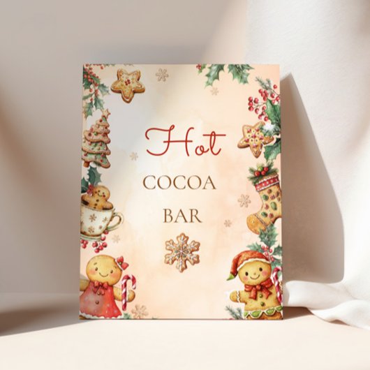 Gingerbread verjaardag Kerst Warme cacaobar Poster
