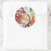 GINGERBREAD VERRASSEN Grote ronde Stickers (Tas)
